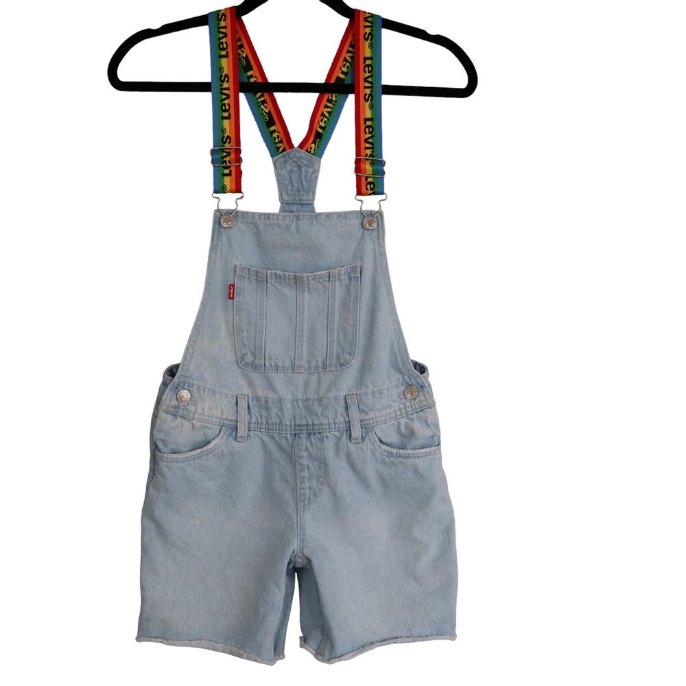 Levi's Kids Light Blue Denim Overalls with Multicolor Straps